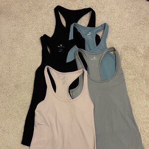 Five Women's Racerback Tank Top Set - Black, Blue, Gray, Pink. 90 Degree